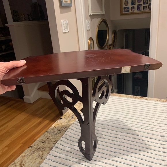 Vintage Bombay Dark Brown Wall Bracket Shelf - Picture 2 of 7